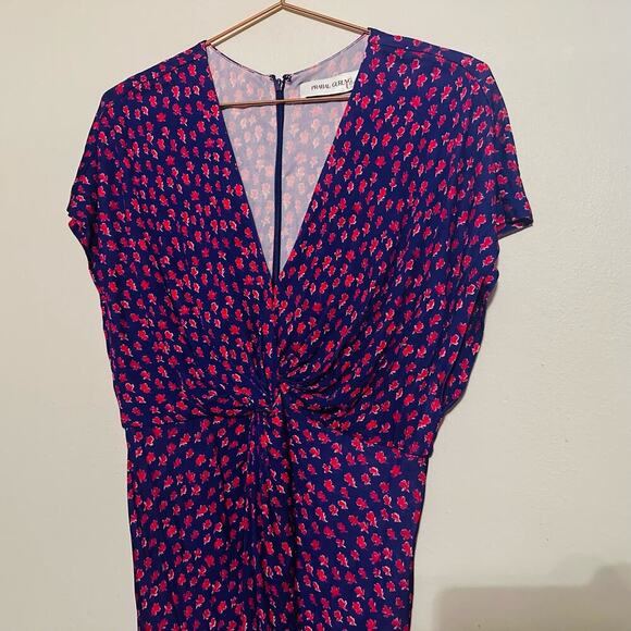 Prabal Gurung Women's Purple Printed Jackie Twist Front Midi Dress Size 10 - Picture 13 of 15